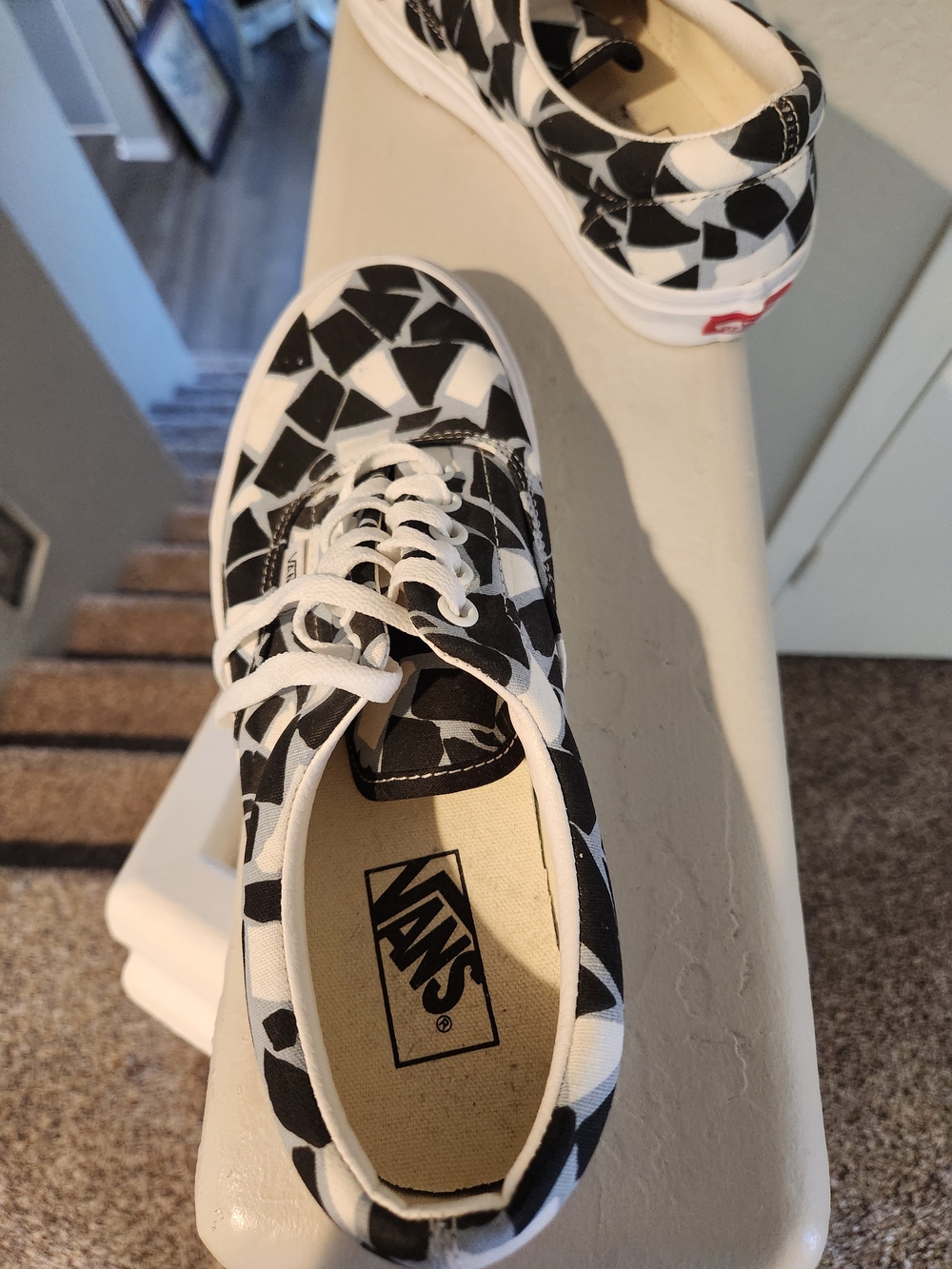 Vans Black & White Mosaic Low-Top Sneakers